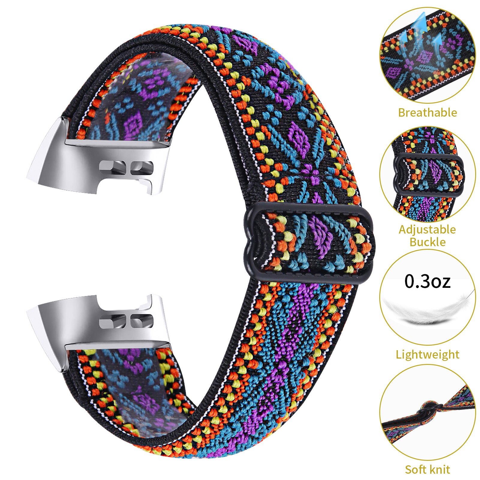Nylon elastic band for Fitbit charge 3 2 smart watch Women Men Woven adjustable Bracelet strap for fitbit charge 4 3 accessories