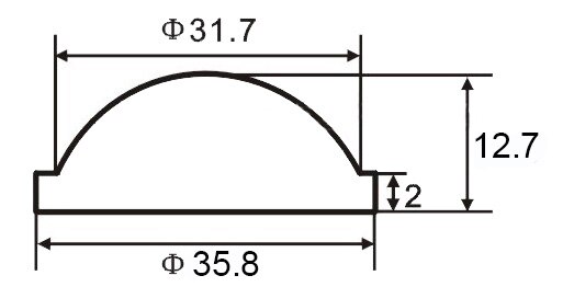 10 15 18 20 25 28 30 - 42mm LED Taschenlampe Objektiv Plano Konvexen Acryl Kondensator Objektiv für Q5 t6 L2 Zoom Taschenlampe Fahrrad Licht Scheinwerfer: 35.8mm