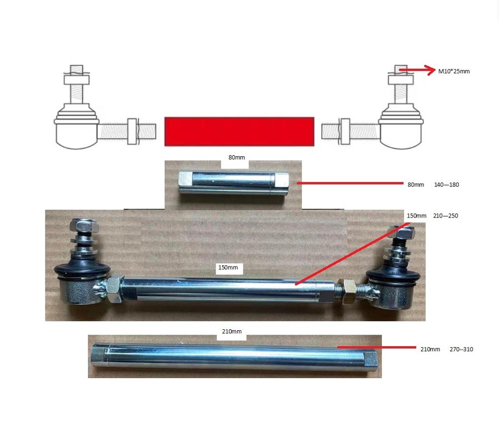 DIY tuning, universal tie rod, 3 phrase adjustable 140mm to 310mm tie rod, tuning suspension adjustable tie rod,stabilizer