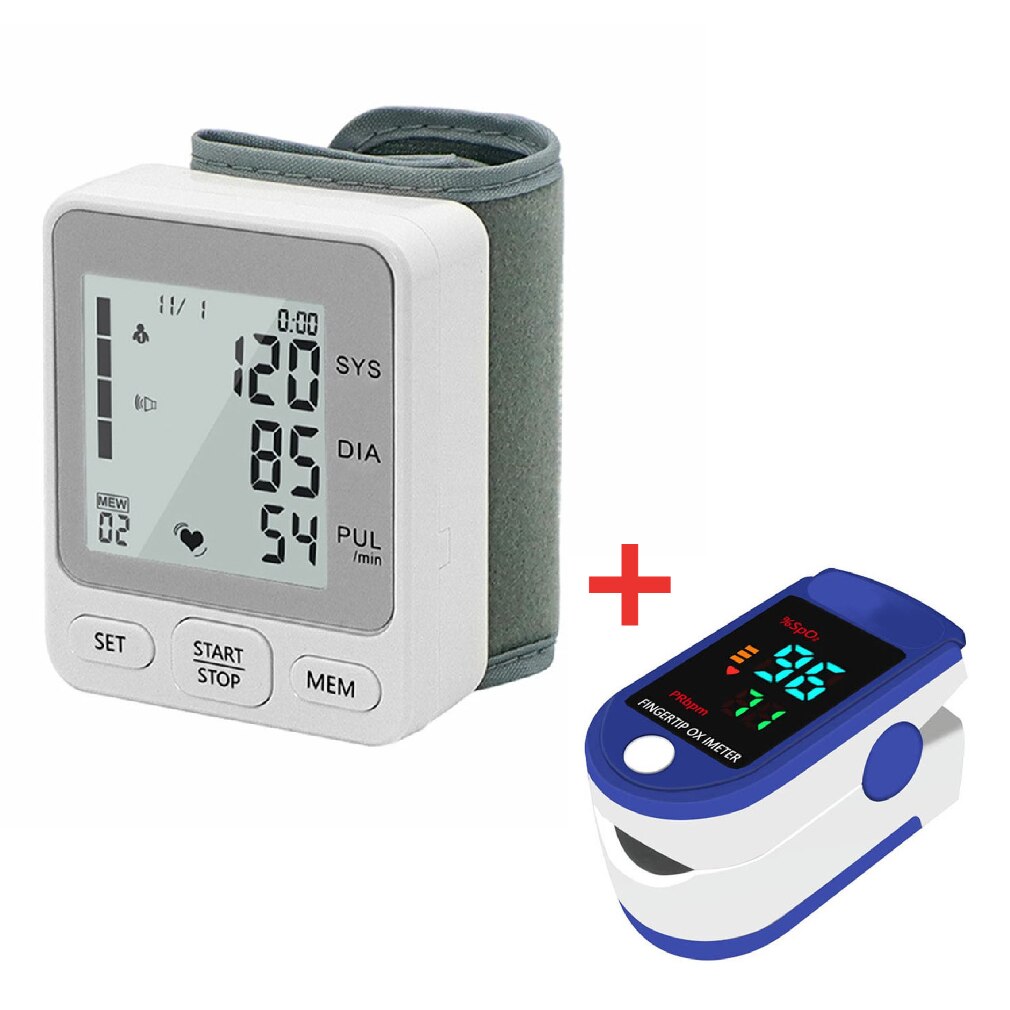 Monitor automático de presión arterial de muñeca, tonómetro Digital BP, aparato electrónico de pulso de frecuencia cardíaca, tensiómetro, oxímetro de pulso