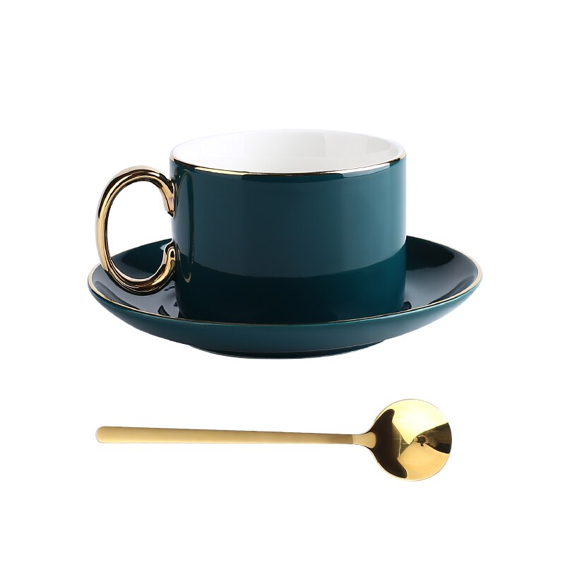 Luksus krus kaffekopper keramisk espressokopp tekopper og tallerken sett cappuccino kopp juego de tazas kjøkken, spisestue  bb50
