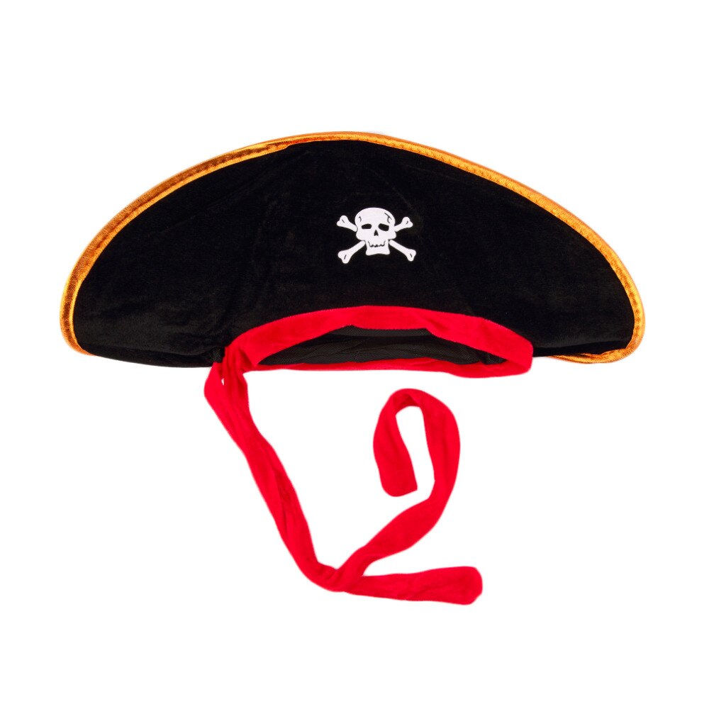 Gorra de disfraz de de calavera y hueso cruzado con sombrero de capitán pirata para de disfraces de Halloween venta de poliéster para