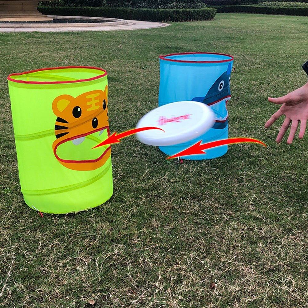 4PCS in 2 Set Target Cans Foldable Educational Playthings Flying Plate Game for Outdoor Children Beach