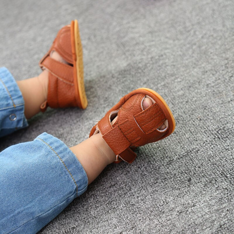 Zomer Schoenen Baby Jongens Meisjes Sandalen Zacht Leer Jongens Prewalker Zachte Zool Lederen Strand Sandalen Baby Peuter Schoenen