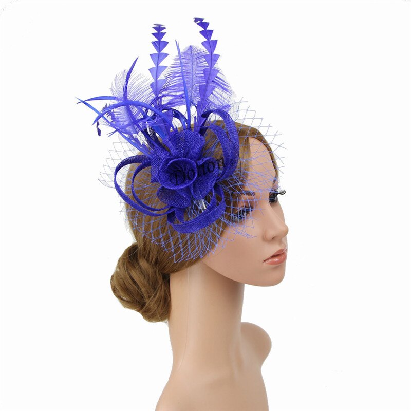 Women Chic Fascinator Hat Cocktail Wedding Party Church Headpiece Headwear Hair Clip Accessories