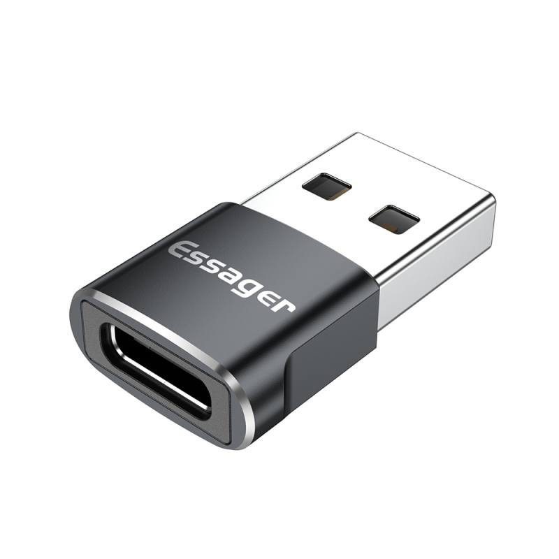 Usb type c otg adapter usb 3.0 til usb c hannkonverter innebygd høy chip frakt adapteren kan støtte 3a strøm: Svart