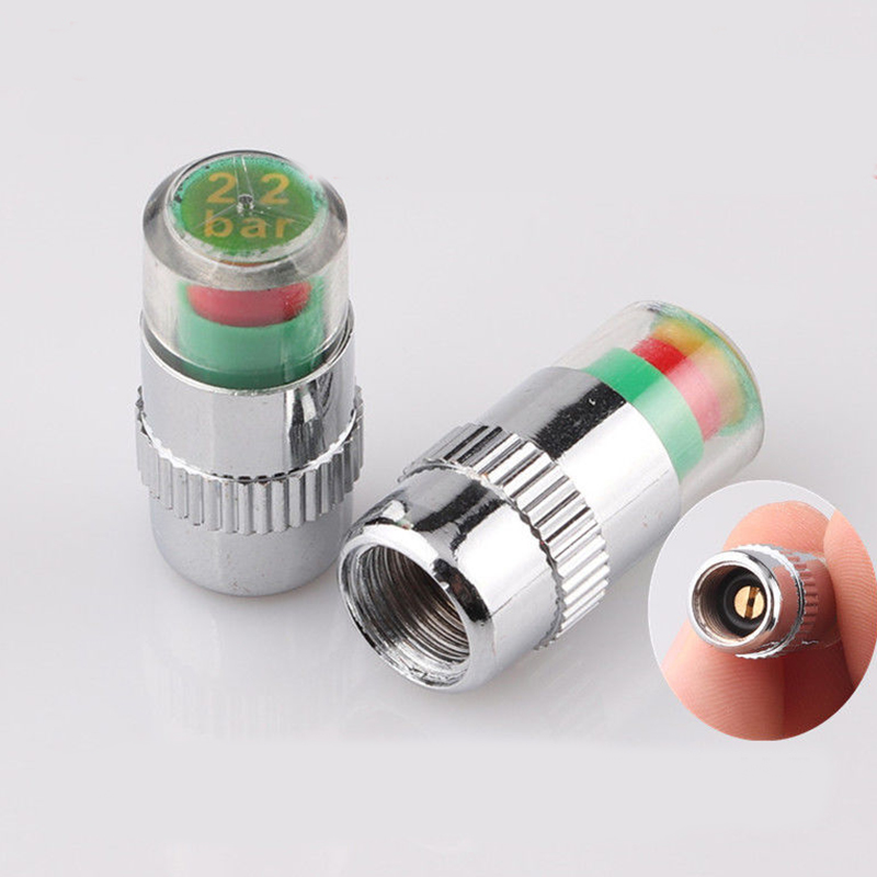 4 stuks autobandenspanningsindicator bandenspanningsmeter indicator alert monitoring ventieldop sensor externe klepdetectie
