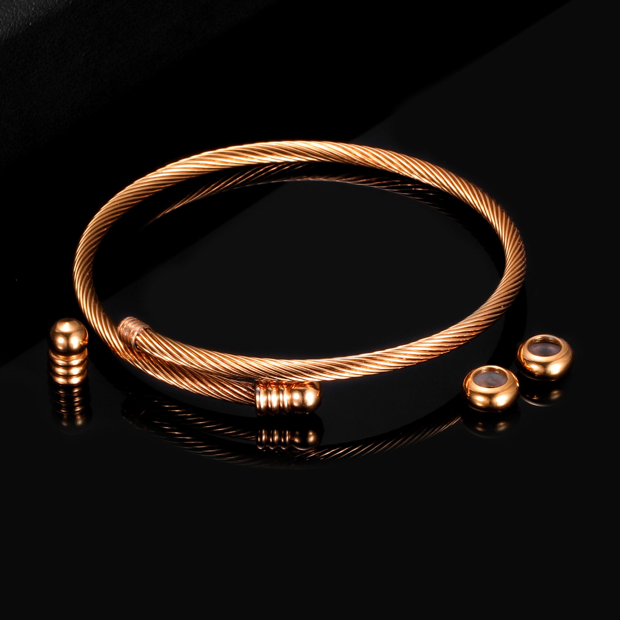 Unisex Elastische Kabel Draht Armband Edelstahl Armband Schraube mit Wechsel Ende Stecker Twisted Manschette Charme Perlen fit DIY Schmuck