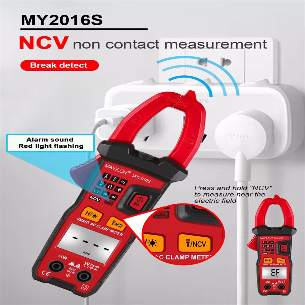 AC DC Digital Clamp Meter RMS Current Voltage Multimeter Measurement Capacitance Electrical Megger Tester