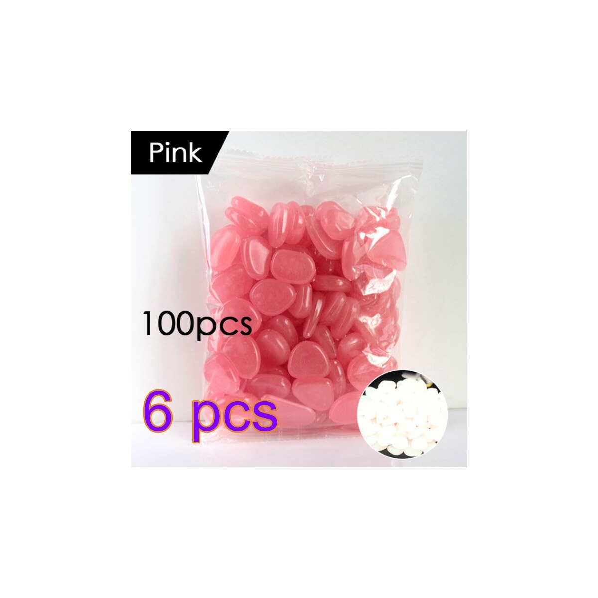 Tuin Decoratie Gangpad Planten Gloeien In Het Donker Gloeiende Steentjes Aquarium Decoratieve Steentjes Gloeiende Steen Jardin: Pink