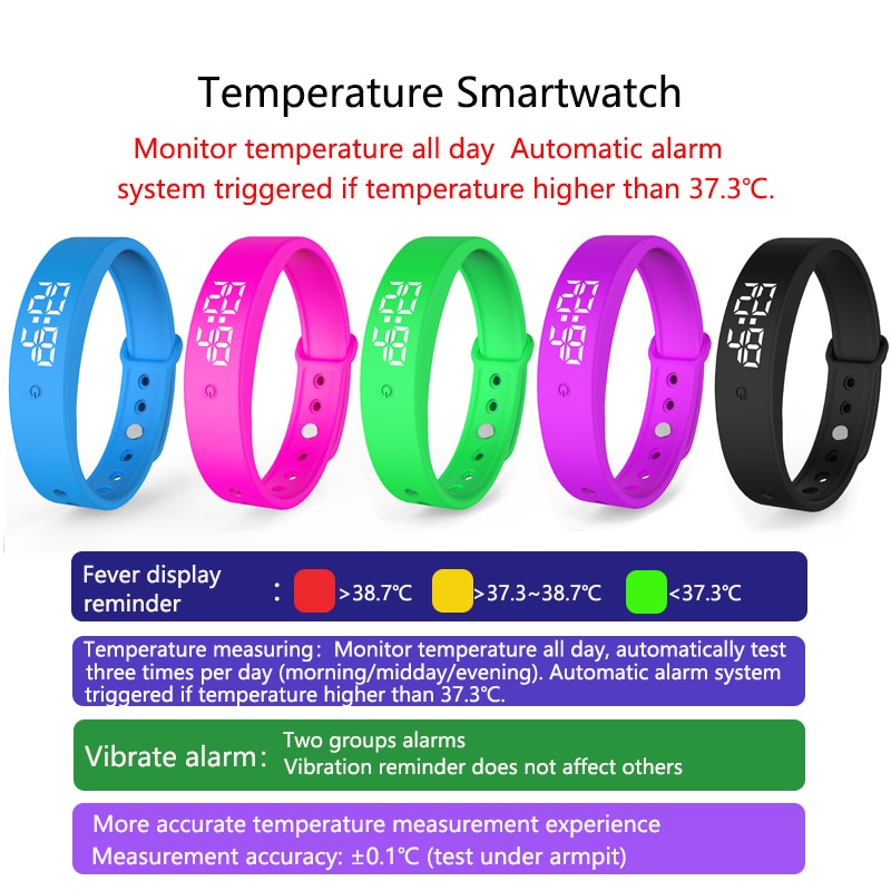 Smart Horloge Body Temperatuur Smartwatch Waterdichte Precieze Display Intelligente Trillingen Herinnering Monitoring Smart Polsband