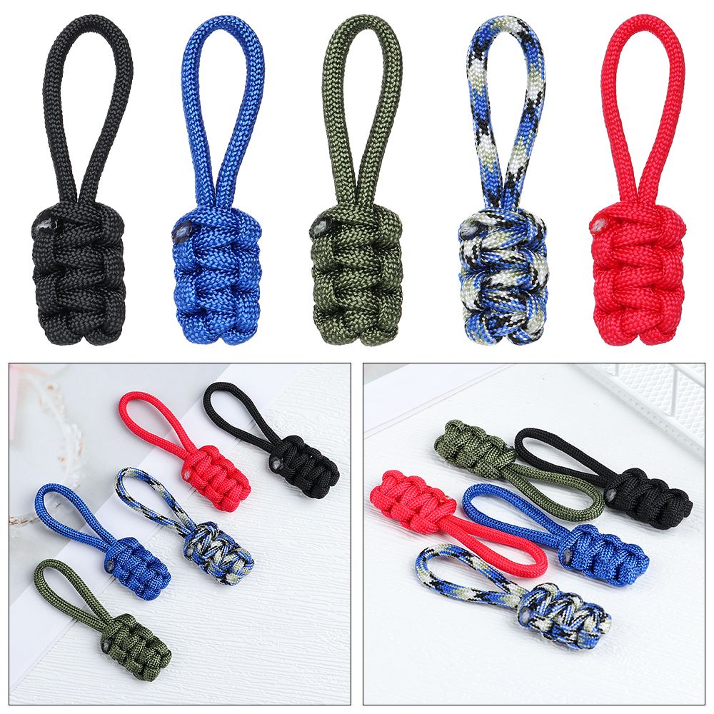 5Pcs Hand Purses Luggage Jackets Woven Pull Rope Zipper Head Nylon Zipper Pull Replacement