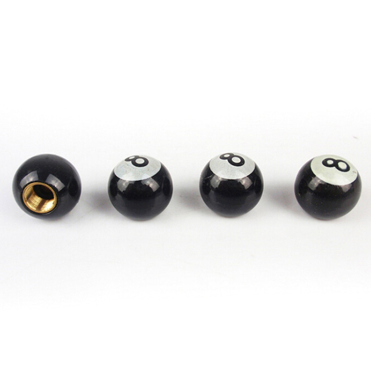 4 Stuks Universele Auto Auto Truck Bike Biljart "Pool 8 Ball" Band Band Luchtklep Steeldoppen Wielvelgen