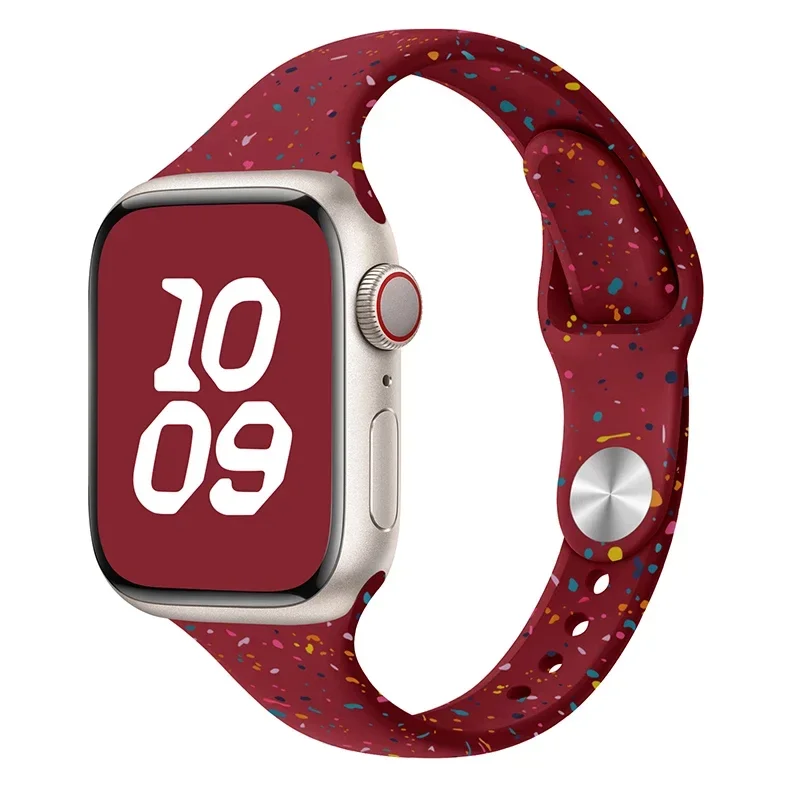 Slanke siliconen band voor Apple Watch Ultra 44 mm band 41 mm 45 mm correa 38 mm 40 mm 49 mm Sportarmband iWatch serie 8 7 6 5 se 4 3: White black / 12mm