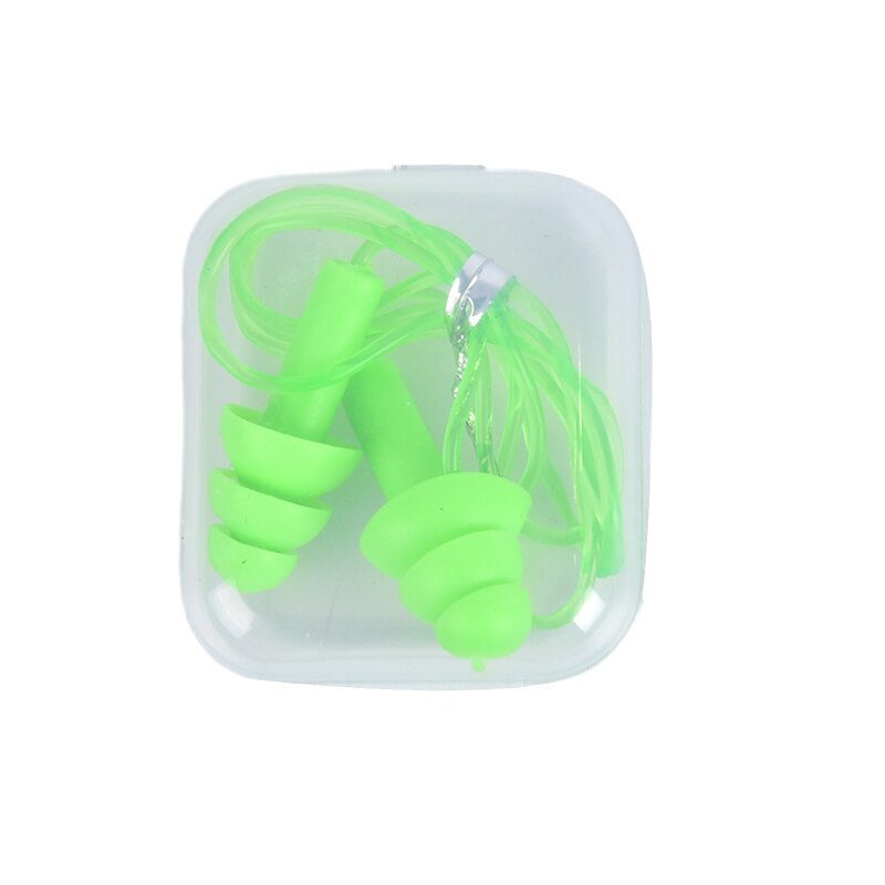 1 paire Silicone souple bouchons d'oreille confort bouchons d'oreilles réduction du bruit PVC corde bouchons d'oreilles de protection pour nager pour dormir: green