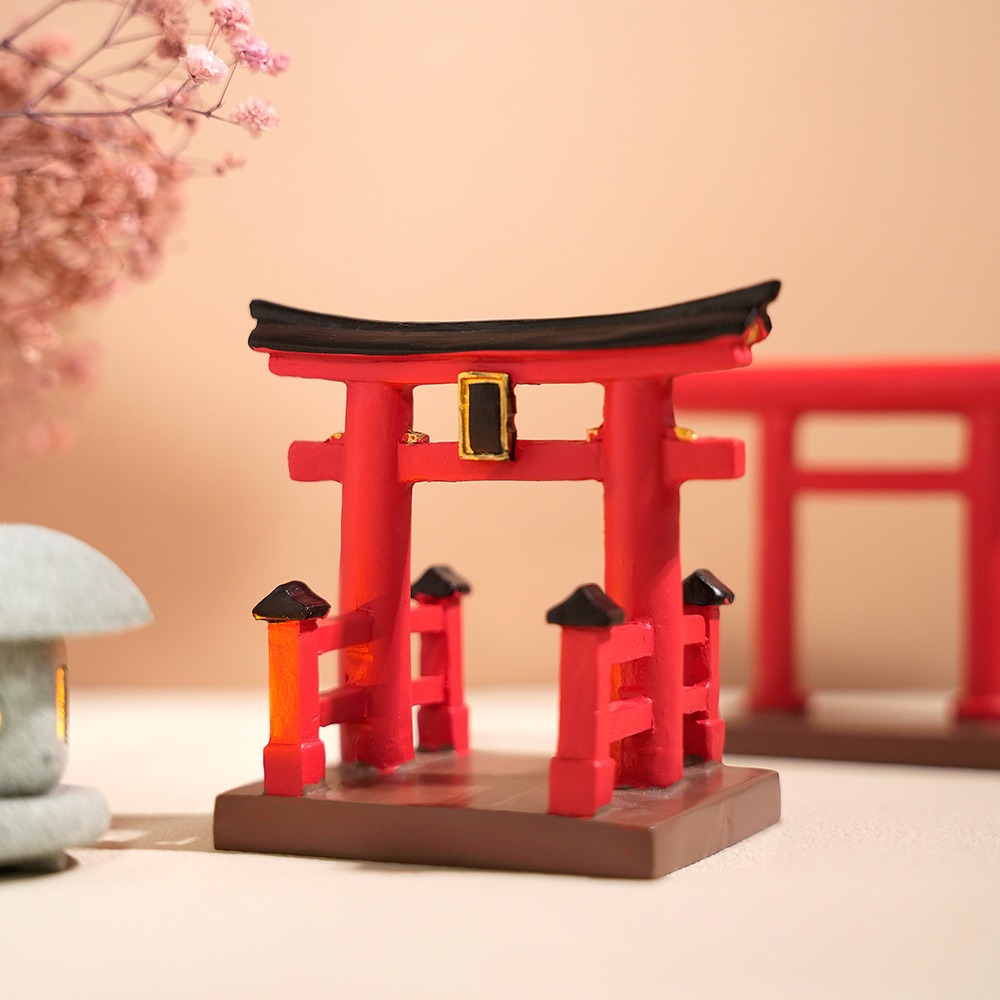 Puerta Torii en miniatura, templo japonés Shinto, jardín, Mini adorno arquitectónico asiático para casa, decoración de pecera, decoración china