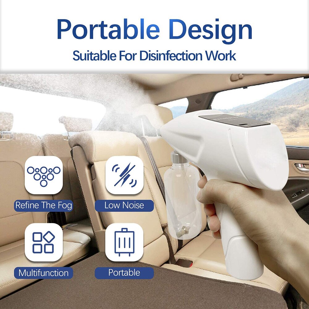 Disinfection Sprayer Hand-Held Atomizer Rechargeable Electric Sprayer Nozzle Adjustable Fogger For Home School Or Garden Plants