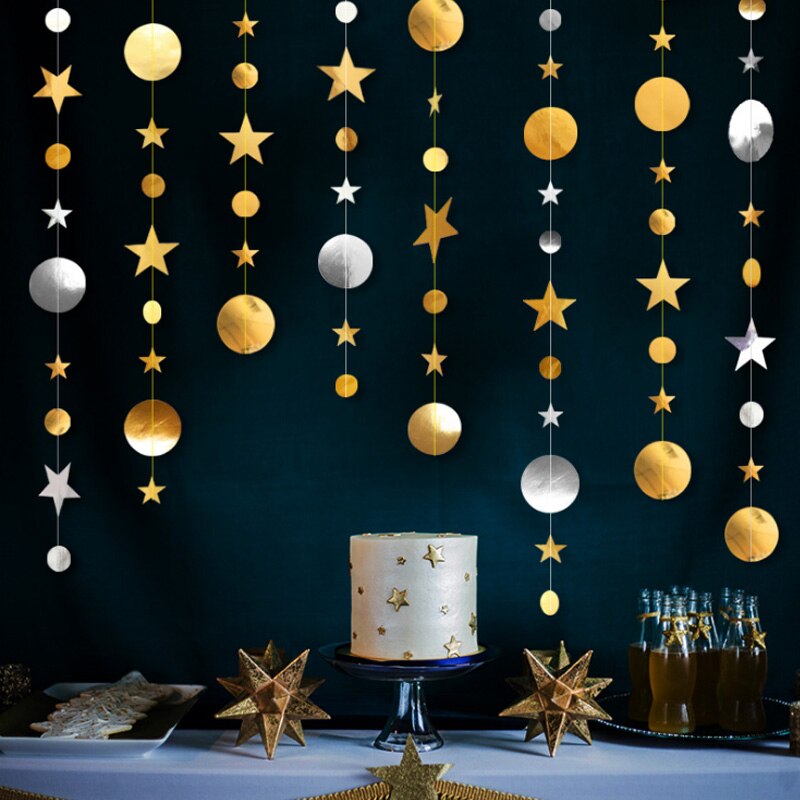 Room Layout Star Moon Shape DIY Decorations 1Pcs 4M Paper Multi Purpose Garlands Weding Birthday Event Decoration tools