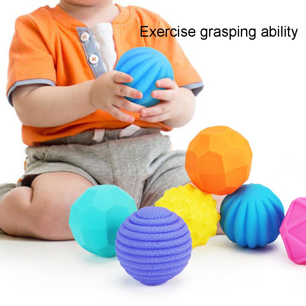 6Pcs Textured Multi Ball Set Multi Sensory Super Soft Develop Baby's Tactile Senses Toy Educational Early Rattle Activity Toys