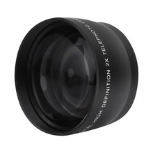 Lente da câmera para 55mm 2x ampliação hd tele conversor filmadora lente para 55mm montagem câmera à prova dwaterproof água lente portátil