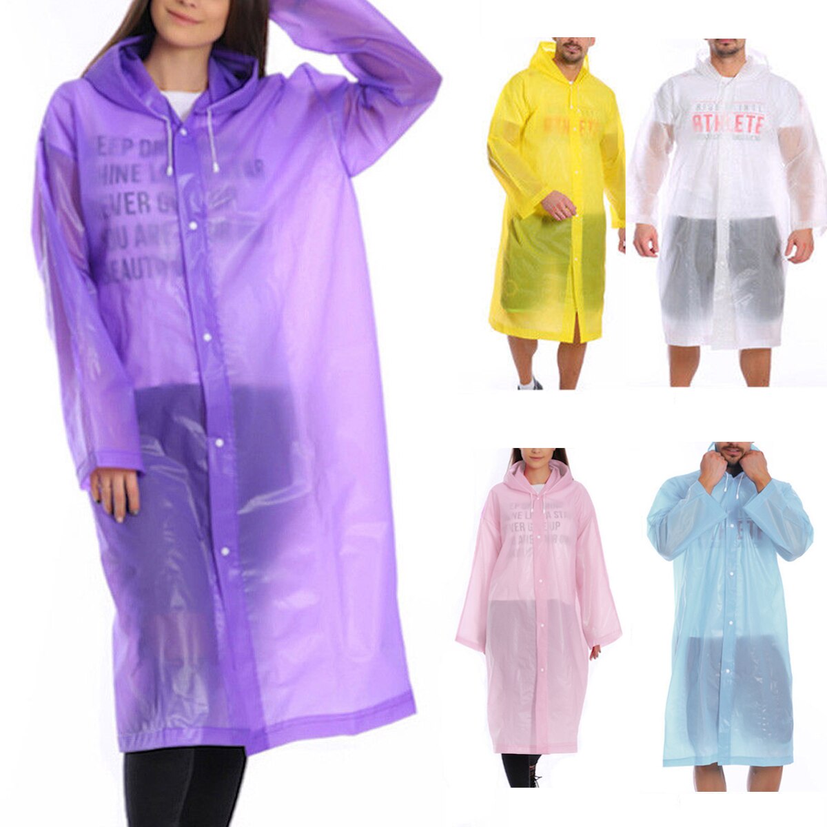 Unisex Waterdichte Regenjas Jas Clear Regenjas Regenjas Hooded Poncho Regenkleding Mannen Kind