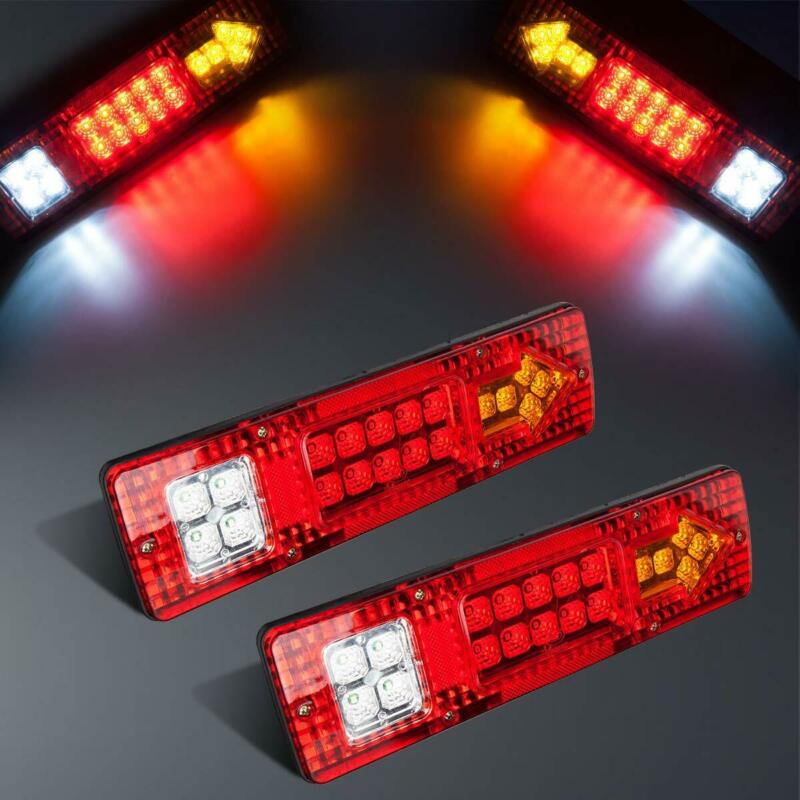 2 stk 12v 19 led lastbil anhænger lygter vandtæt sæt rv camper hale lastbil bag blinklys man truck tilbehør