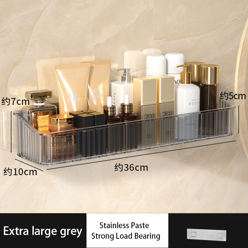 Bathroom Storage Rack Bathroom Toilet Without Punching Wall Hanger Toilet Wall Cosmetic Storage Rack: Light Grey