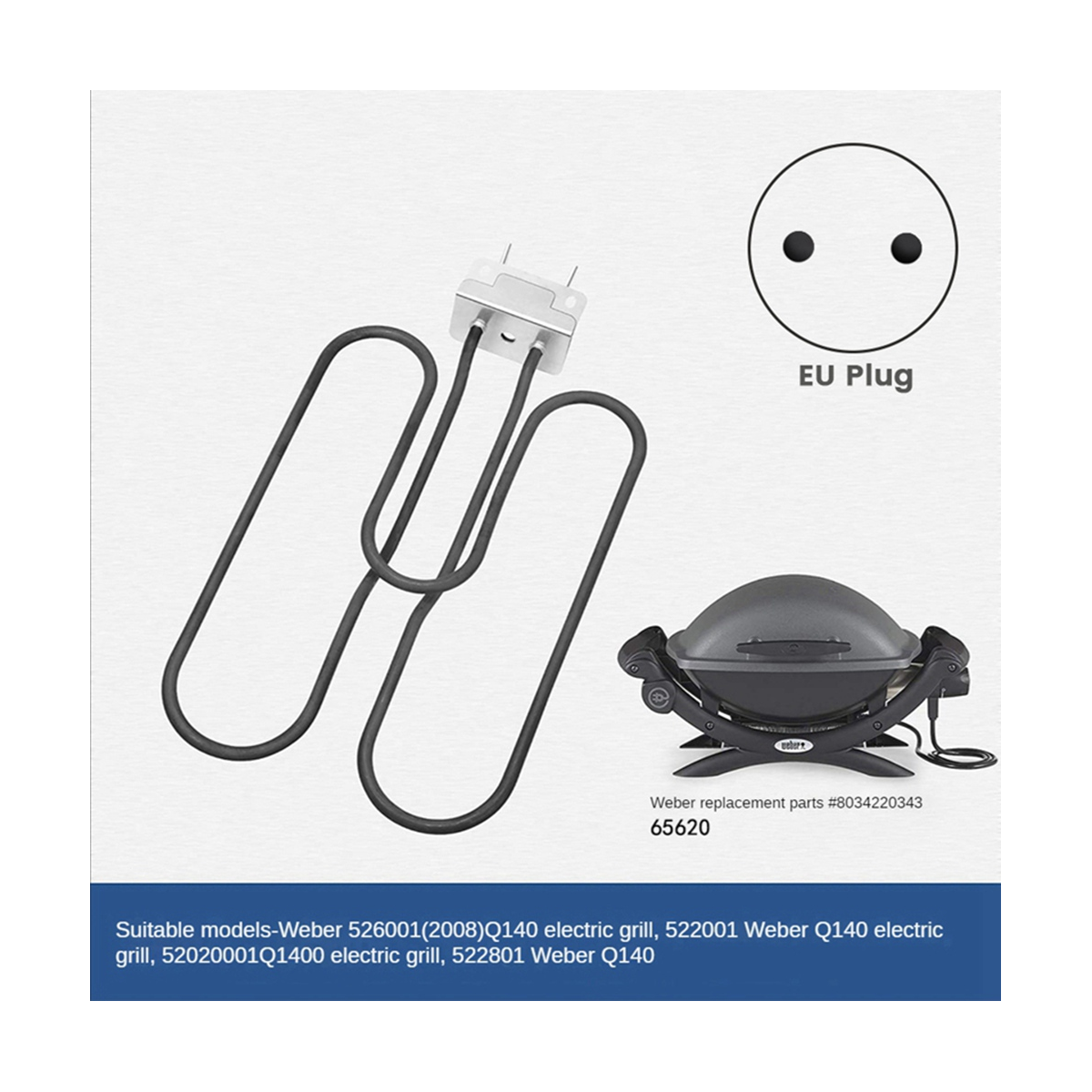 66631 weber elektro grill ersatzteile heizelemente 2200w für weber q140/q1400 eu stecker
