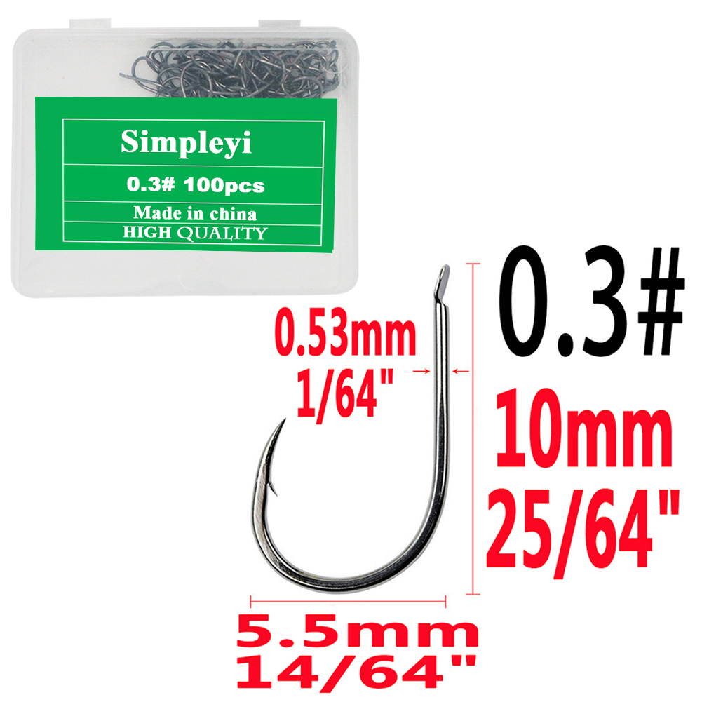 Anzuelos de pesca duraderos con cabeza plomada, caja de aparejos de pesca con púas de acero de alto carbono, carpa de señuelo de cabeza plana, 100 unids/lote por caja: BLANCO