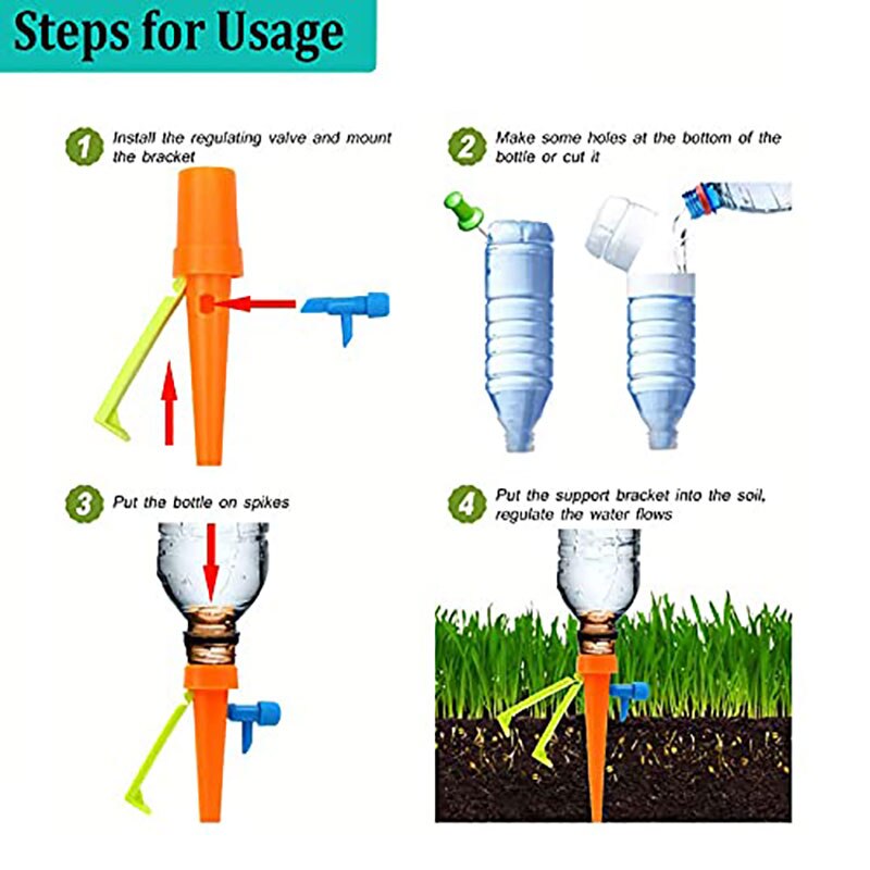 1-18PCS Auto Drip Irrigation Watering System Dripper Spike Garden Household Plant Watering Device Plant Garden Gadgets