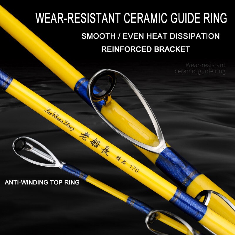 100# Offshore Boat Fishing Rod 1.6/1.7M Soild Tip Spinning Casting Lure Rod Jigging Fishing Tackle Pole Bait Weight 80-600g