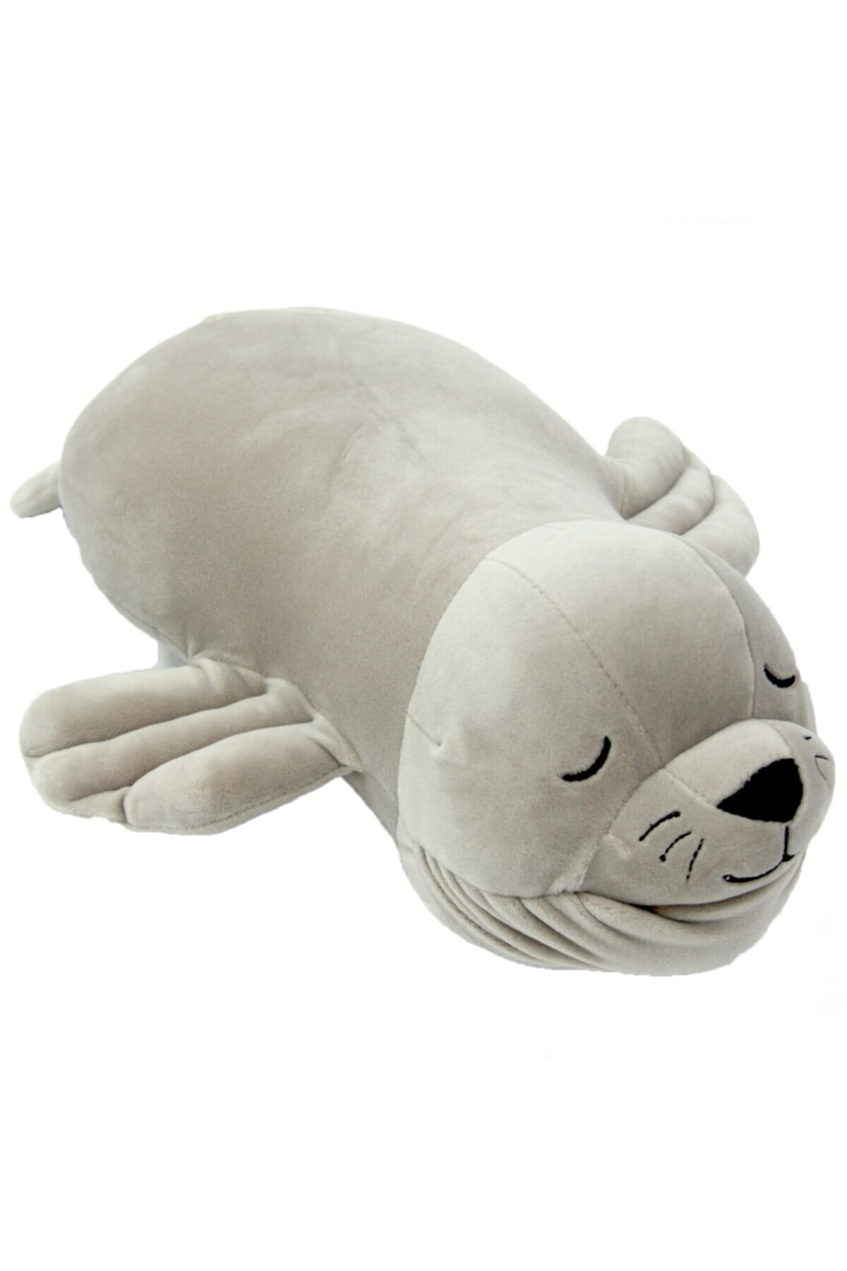 Seal Figured Plush Pillow: Gray