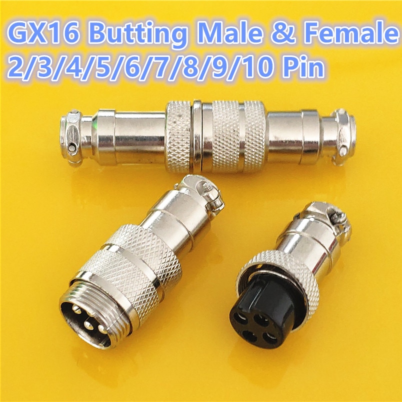 1set GX16 Butting Docking Male & Female 16mm Circular Aviation Socket Plug 2/3/4/5/6/7/8/9/10 Pin Wire Panel Connectors