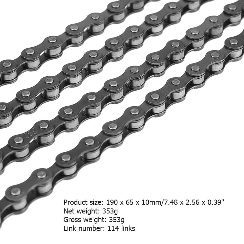 Bicycle Chain 114 Links Single Speed MTB Bike Steel Chain for Fixed Gear Cycling Chain