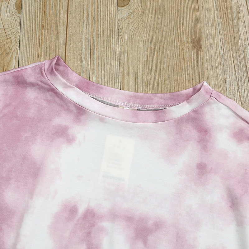 Toddler Girls Pajamas Set Autumn Winter Children Cotton Tie Dye Clothing Set Long Sleeve Top+Dye Pant 2 PCS Ribbed Kids Sets