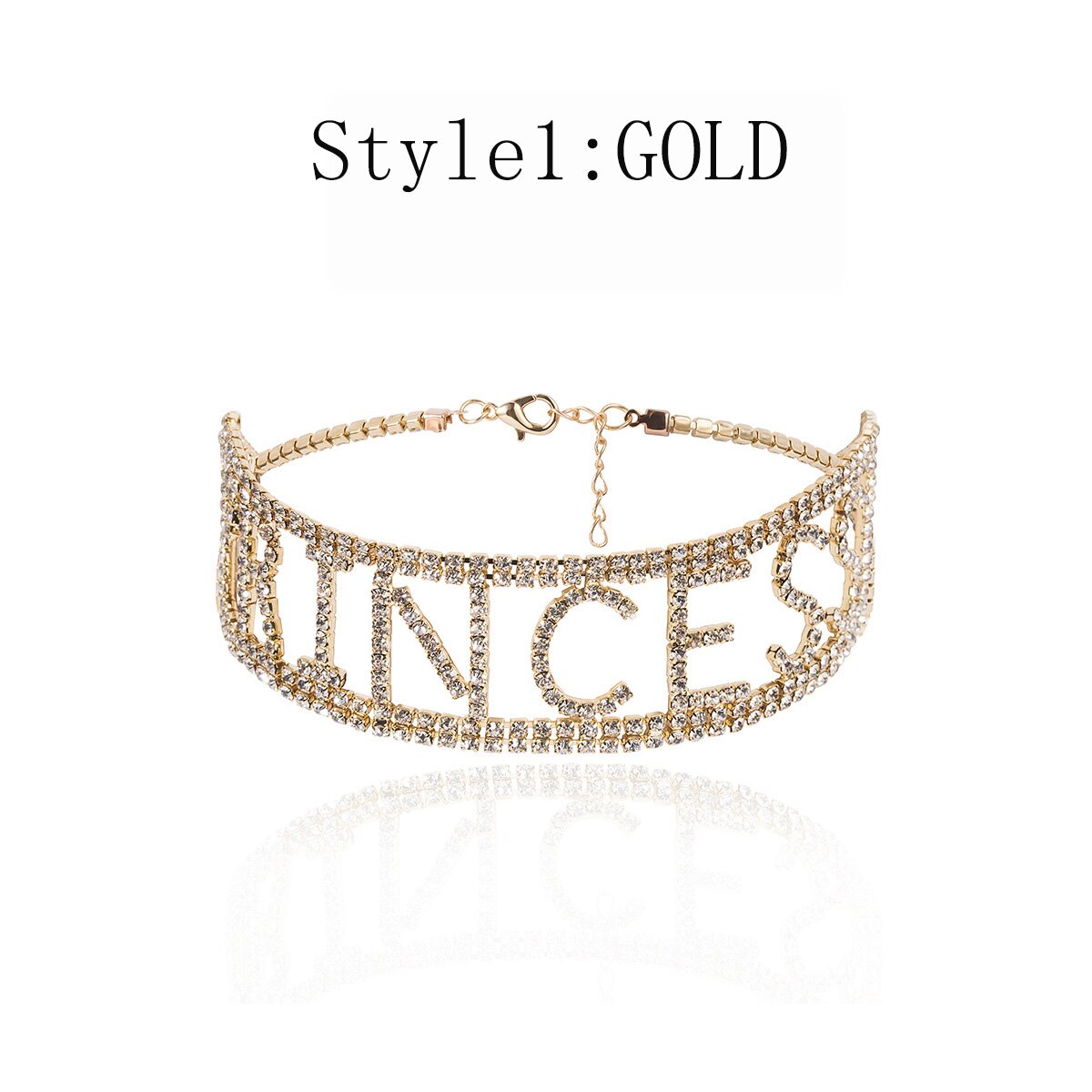 Charm Collar Jewelry Cool Exaggerated Club Tide Letter Necklace Gold Silver Color Choker Zircon Iced Out Bling For Girls