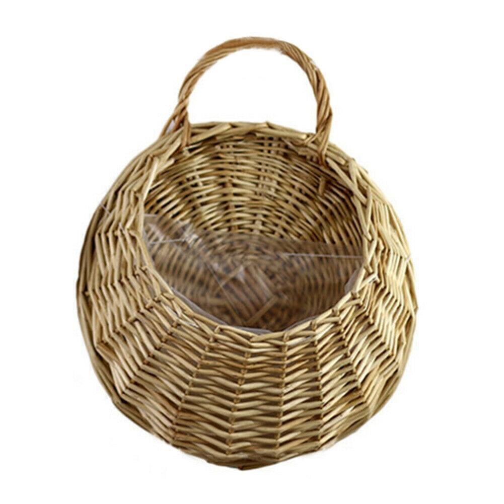 Væghængt blomsterkurv vægophæng rattan simulation væg urtepotte dekoration farve primær plante hjem  m8 r 6