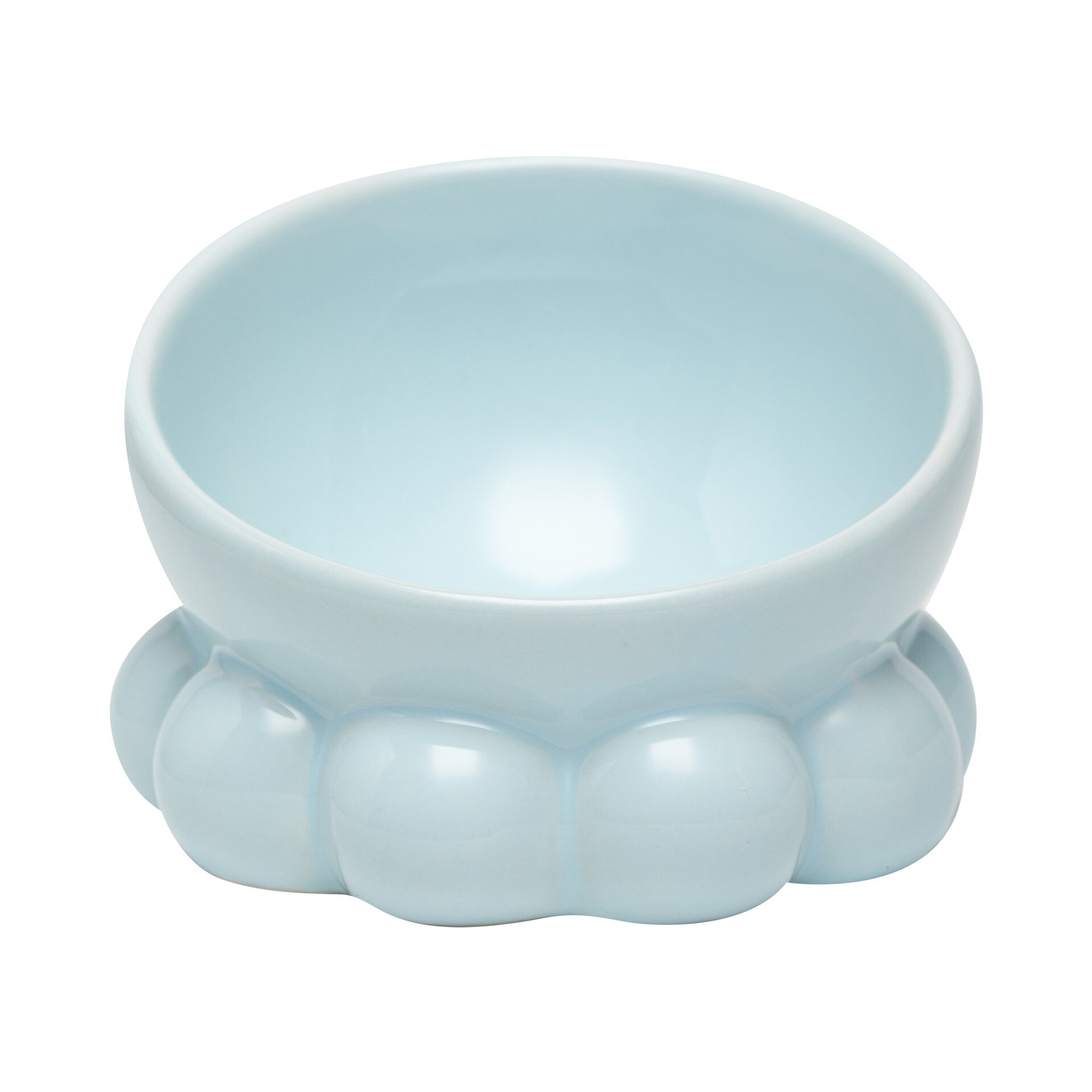 Cuenco con forma de pulpo y conejo para mascotas, protección oblicuo para la boca, Gato de cerámica, accesorios para mascotas: Octopus Blue