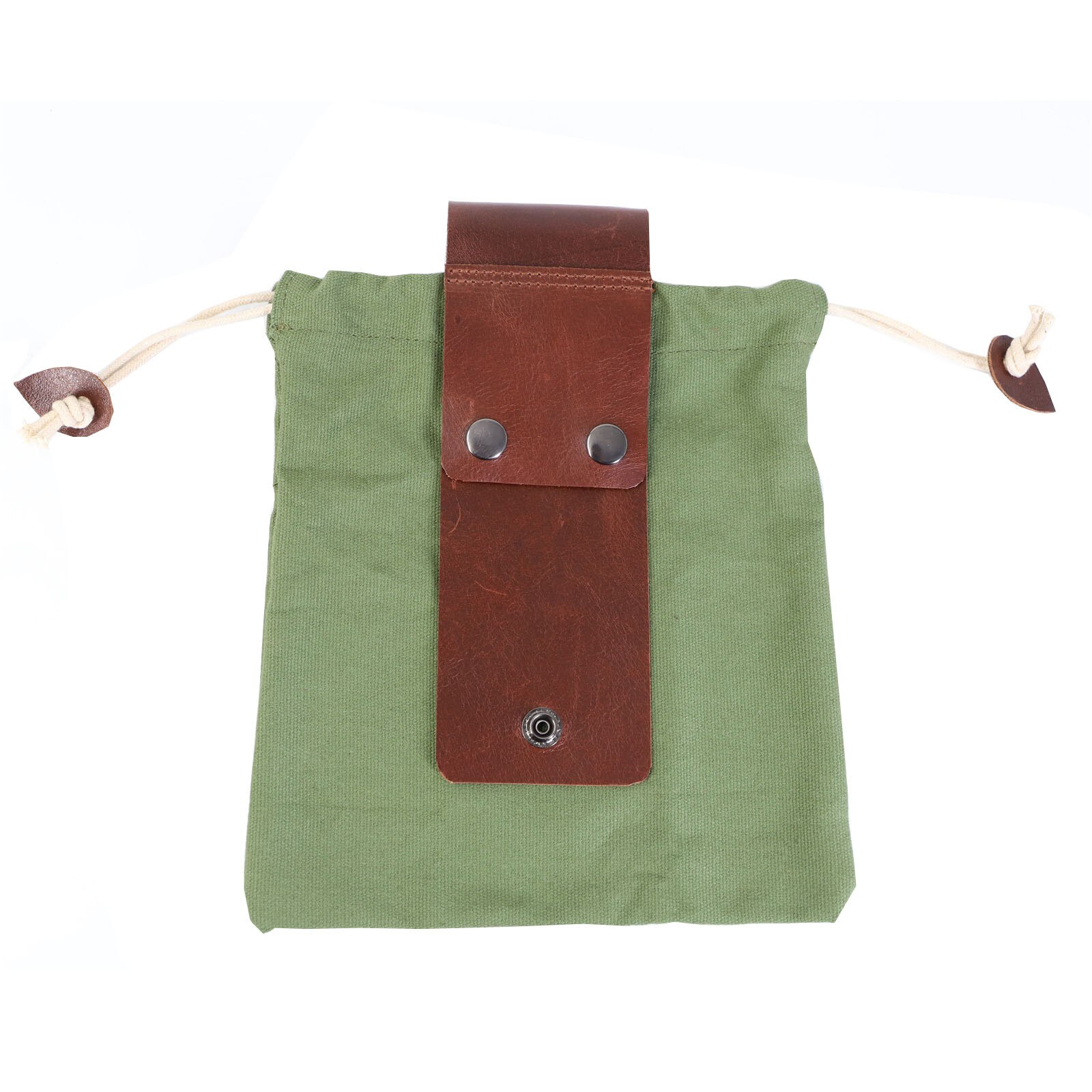 Leer Canvas Bushcraft Tas Canvas Foerageren Pouch Voor Wandelen, Gesp Duty Tool Zakje Met Koord Voor Buitenshuis Camping Zak: A