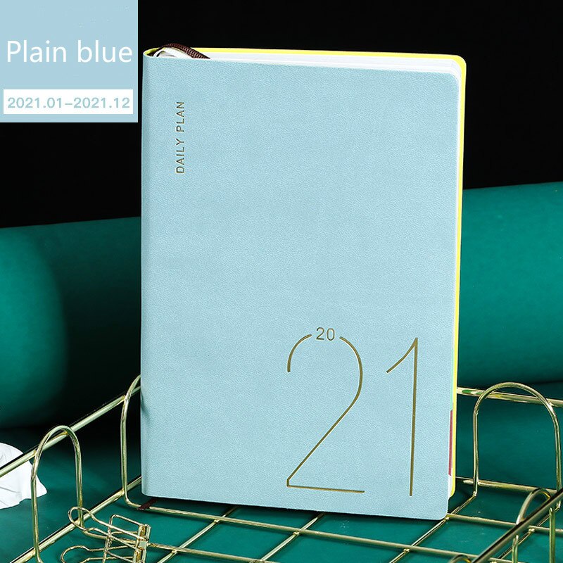 Prosty kalendarz biurowy 2021 kalendarz dziesięć kalendarz kalendarzowy 365 dni samozdyscyplinowany dziurkacz robić kart zaplanuj dziesięć niestandardowy kalendarz nie: niebieski A5