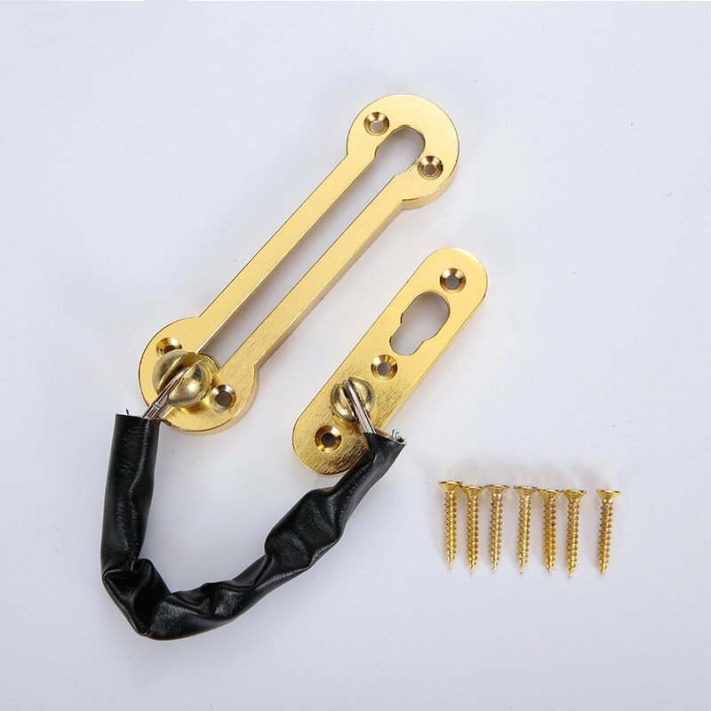 Pernos de puerta de acero inoxidable, Perno deslizante de seguridad para habitación de Hotel y Casa, cerradura de cadena, Perno de puerta de tono protector, 1 ud.: Gold