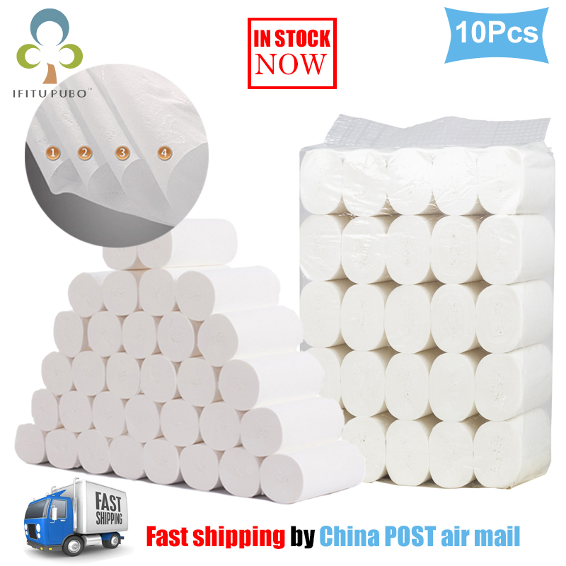 IN STOCK 10rolls/lot Comfortable native wood pulp toilet paper coreless roll paper toilet paper Household paper towels YJN