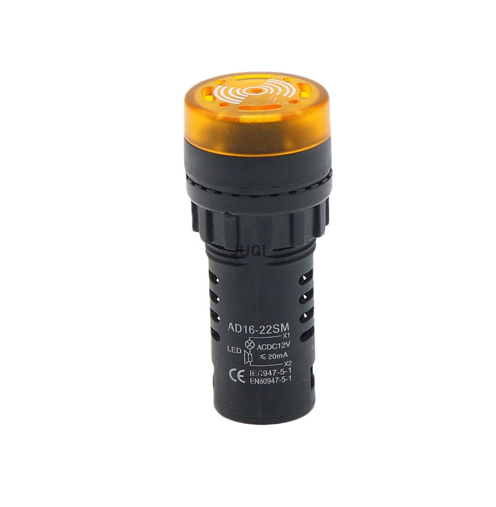 10PCS AD16-22SM Audible and visual alarm 12V 24V 110V 220V 22mm Flash Signal Light LED Active Buzzer Beep Indicator: Green / 220V