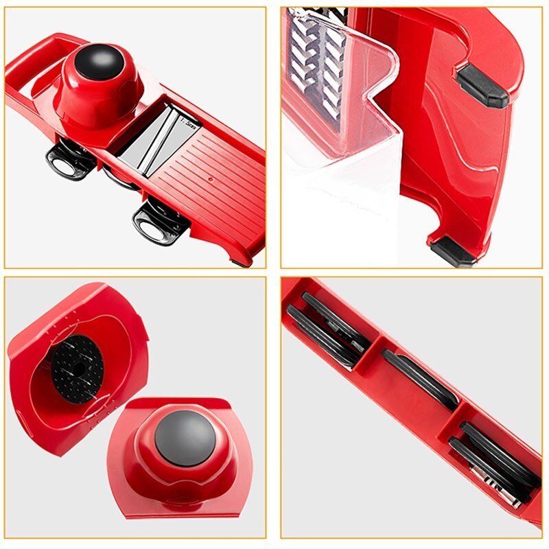 Grønnsakskjærer med stålblad mandoline skiver potetskiller gulrot ost rivjern vegetabilsk skiver kjøkken tilbehør verktøy