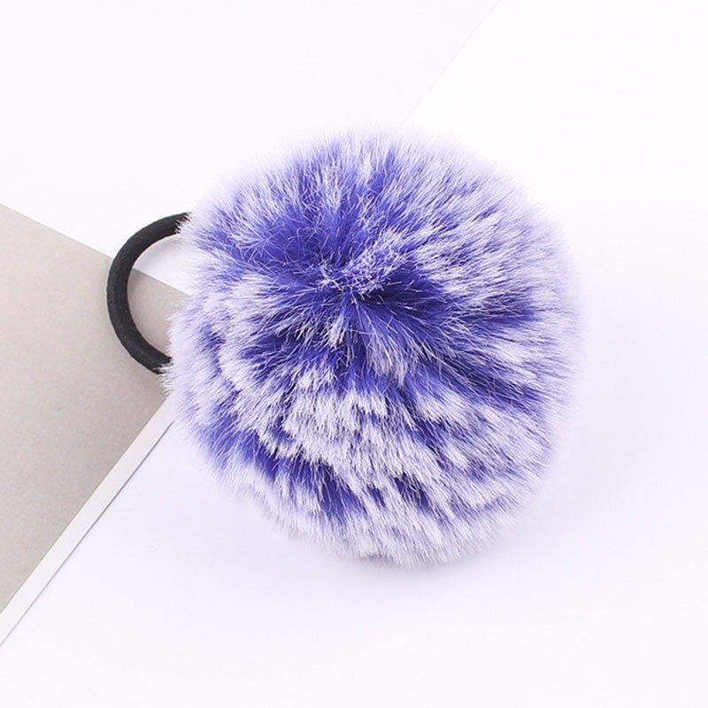 Babymeisjes schattige pompon elastiekjes haarbandjes bal roze scrunchie kinderen mooie nepbont rubberen band haaraccessoires: 4