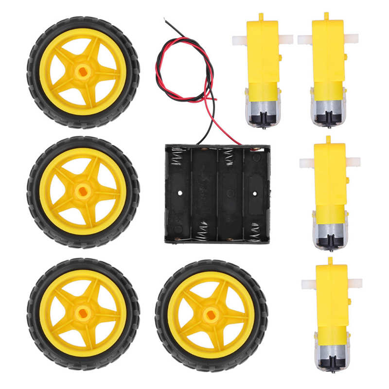 energy meter power meter Car Chassis Kit with 4 Grid Battery Case Smart Robot Motor DIY Industrial Supplies digital