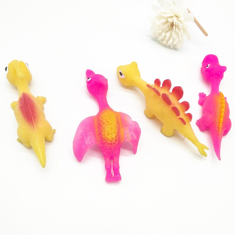 Catapulte de lancement de dinosaure, 10 pièces, fronde amusante et délicate, poussin d&#39;entraînement, poulet, doigt volant élastique, oiseaux, jouet de décompression collant