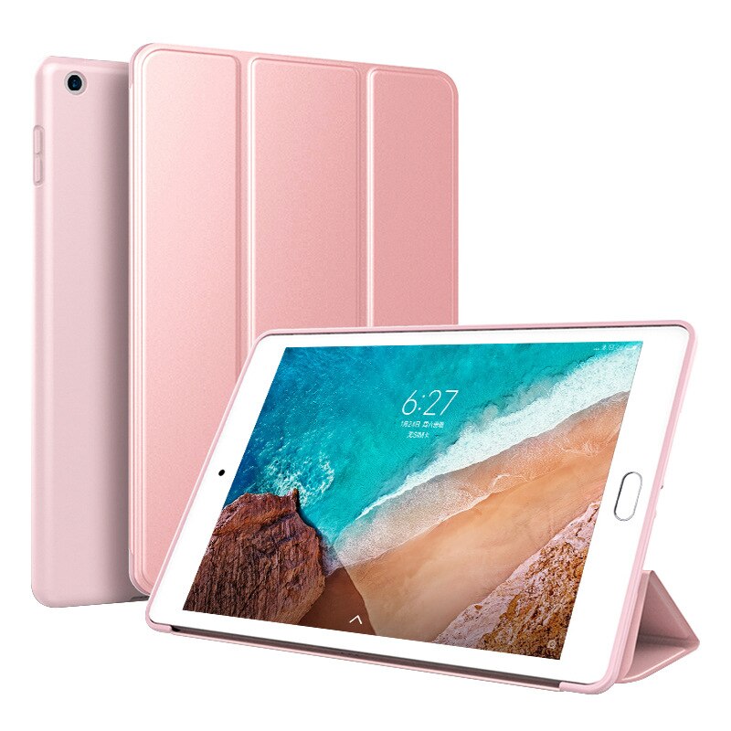 For Xiaomi Mi Pad 4 8.0 10.1 Case Ultra Thin Stand Silicone Soft Smart Cover for Xiaomi MiPad 4 Plus 10.1 Tablet Case + FilmPen: Pink / Mipad 4 8