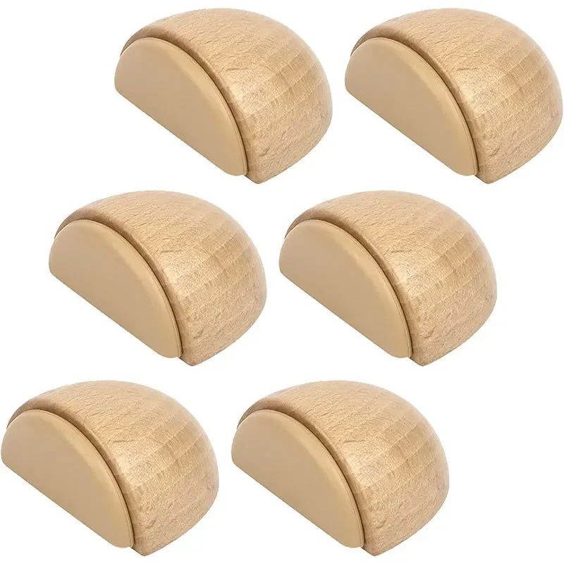 Fermaporta rotondo in legno, autoadesivo, anticollisione, fermaporta posteriore, parete di casa, pavimento, mobili, protezione, blocco silenzioso