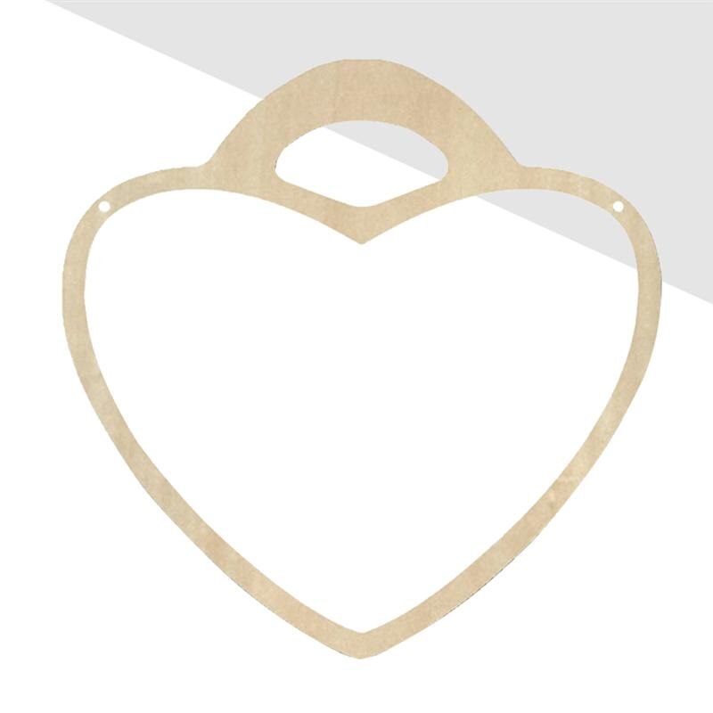 1pc Wall Mirror Wooden Frame Acrylic Heart-shaped Hanging Mirror for Bedroom Bathroom Living Room